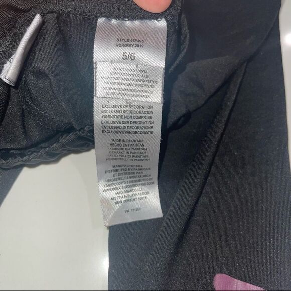 Fila Black Leggings with Purple Logo - Size 5/6 - Picture 5 of 6